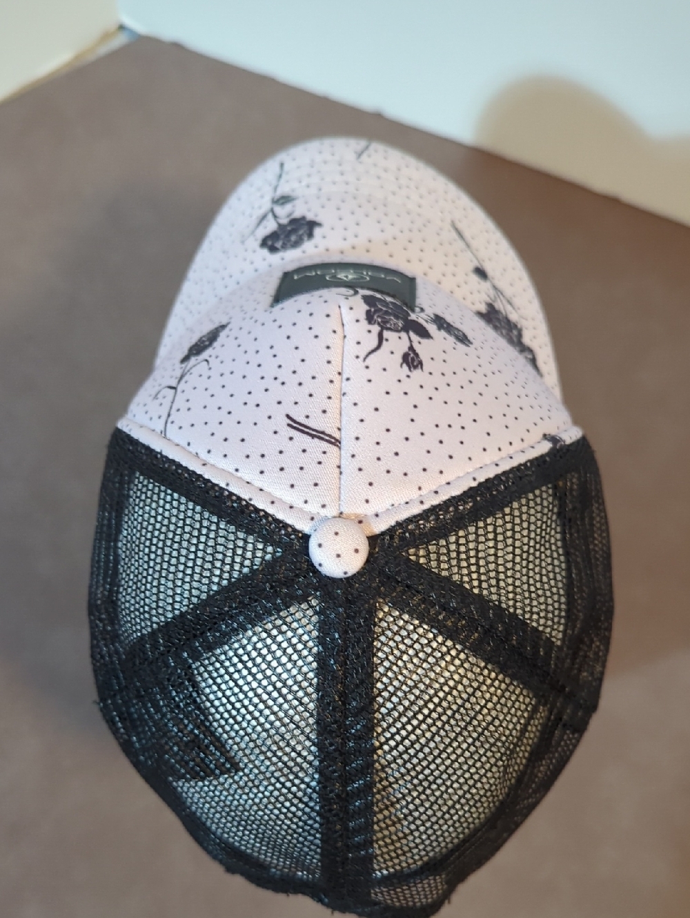 Volcom Polka Dot Black Rose Women's Trucker Style Hat Cap Adjustable Genuine - Picture 3 of 9